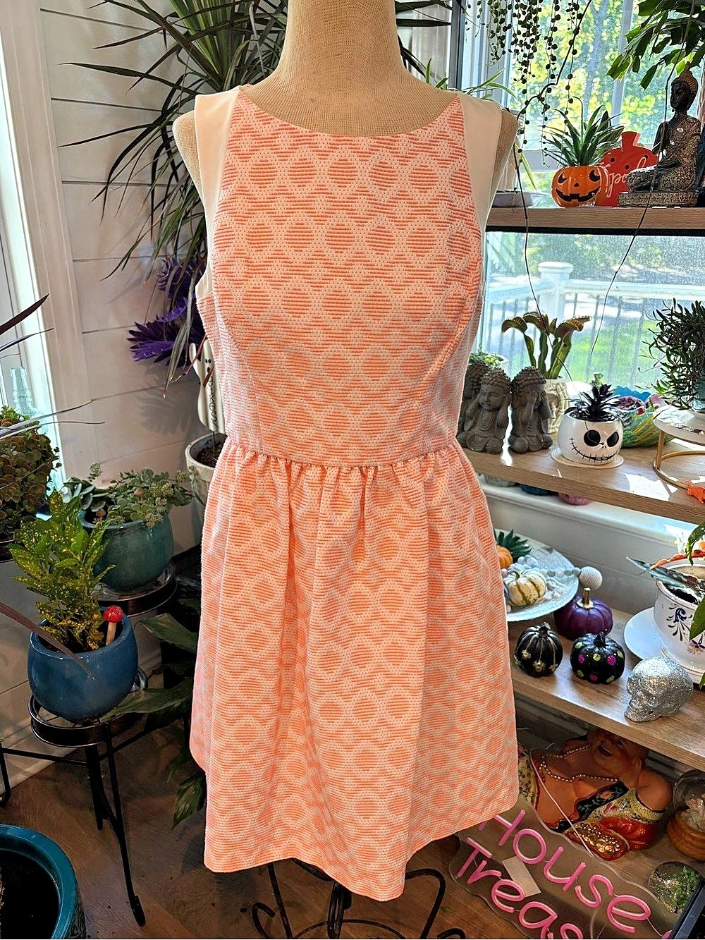 Jessica Simpson Geometric Mini Dress in Orange & White Size 8